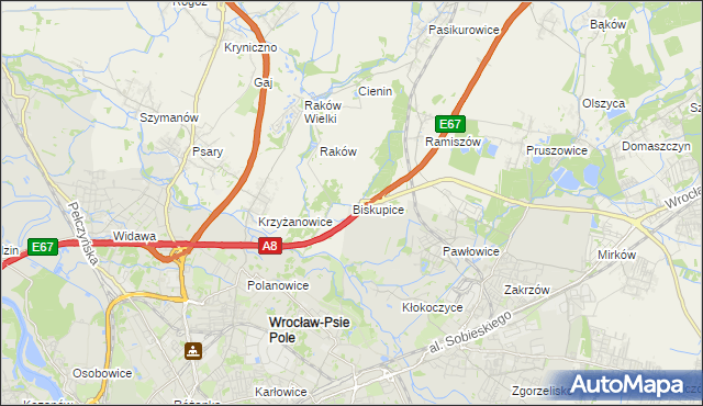mapa Biskupice gmina Wisznia Mała, Biskupice gmina Wisznia Mała na mapie Targeo