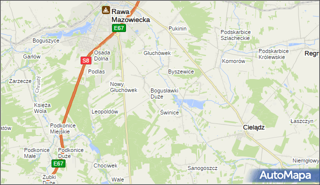 mapa Bogusławki Małe, Bogusławki Małe na mapie Targeo