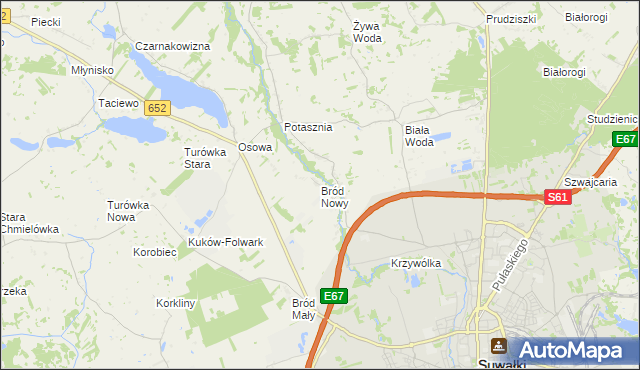 mapa Bród Nowy, Bród Nowy na mapie Targeo