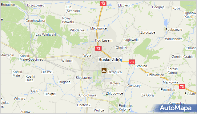 mapa Busko-Zdrój, Busko-Zdrój na mapie Targeo