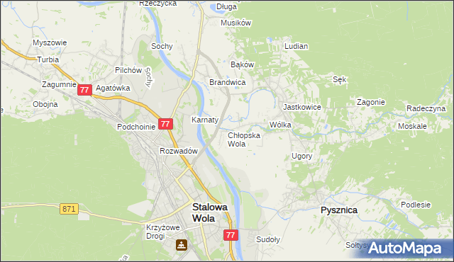 mapa Chłopska Wola, Chłopska Wola na mapie Targeo