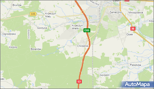 mapa Chróstnik, Chróstnik na mapie Targeo