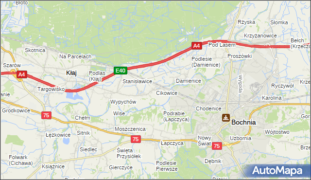 mapa Cikowice, Cikowice na mapie Targeo