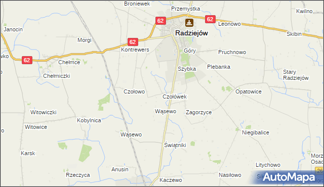 mapa Czołówek, Czołówek na mapie Targeo