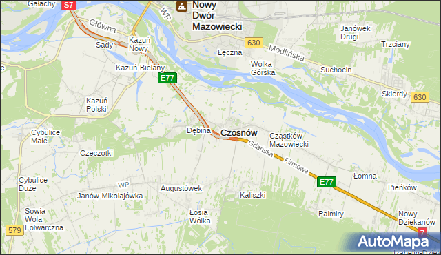 mapa Czosnów, Czosnów na mapie Targeo