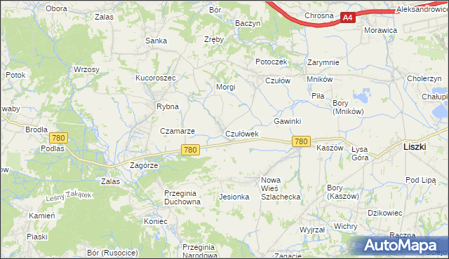 mapa Czułówek, Czułówek na mapie Targeo