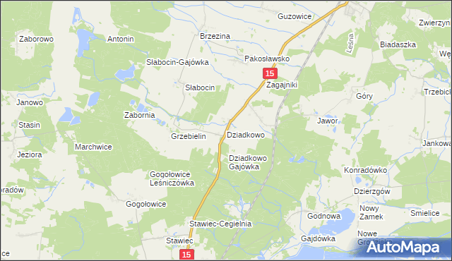 mapa Dziadkowo gmina Cieszków, Dziadkowo gmina Cieszków na mapie Targeo