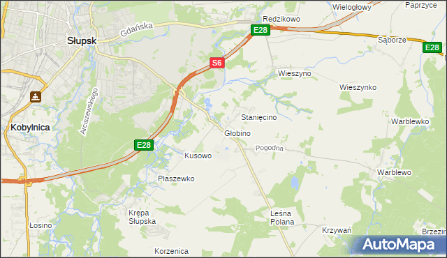 mapa Głobino, Głobino na mapie Targeo