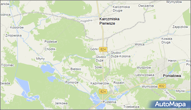 mapa Głusko Duże, Głusko Duże na mapie Targeo