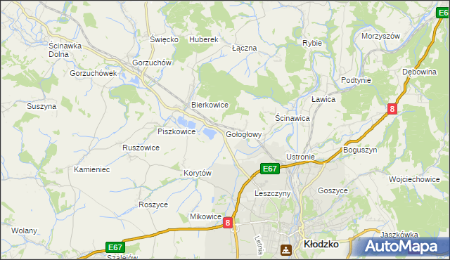 mapa Gołogłowy, Gołogłowy na mapie Targeo