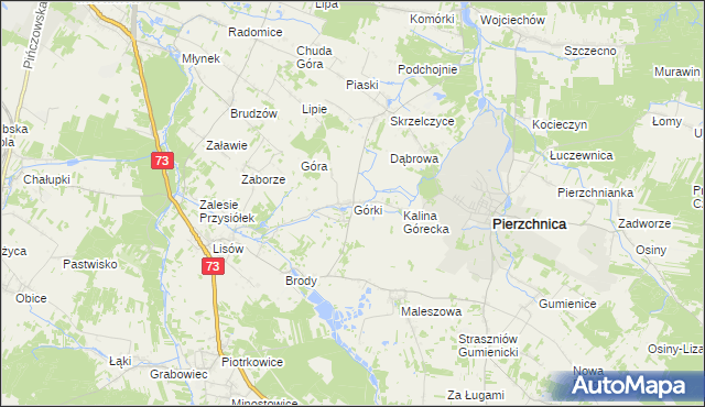 mapa Górki gmina Pierzchnica, Górki gmina Pierzchnica na mapie Targeo