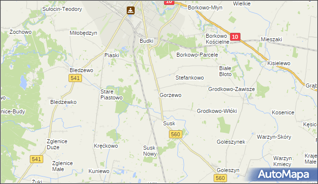 mapa Gorzewo gmina Sierpc, Gorzewo gmina Sierpc na mapie Targeo