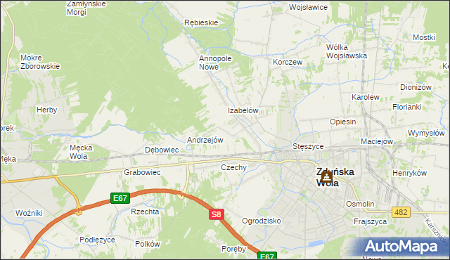 mapa Izabelów Mały, Izabelów Mały na mapie Targeo