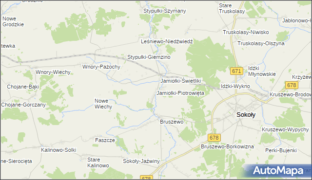 mapa Jamiołki-Piotrowięta, Jamiołki-Piotrowięta na mapie Targeo