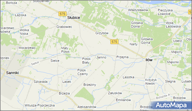 mapa Jamno gmina Słubice, Jamno gmina Słubice na mapie Targeo