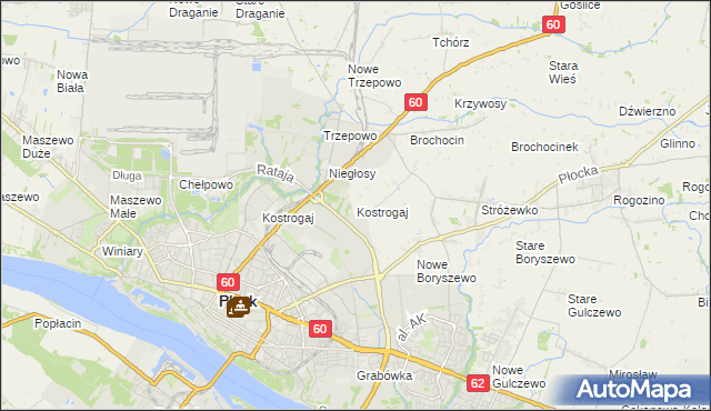 mapa Kostrogaj, Kostrogaj na mapie Targeo