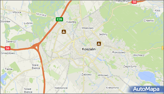 mapa Koszalina, Koszalin na mapie Targeo