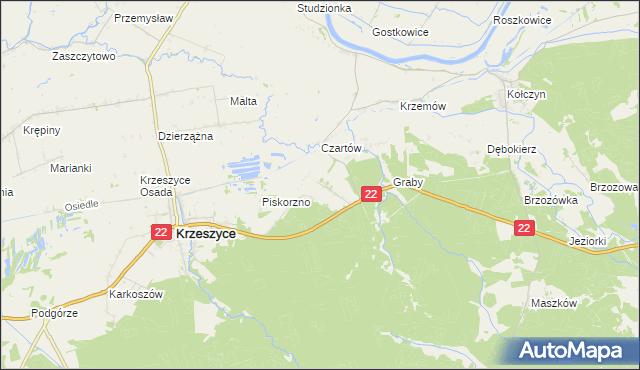 mapa Krasnołęg, Krasnołęg na mapie Targeo