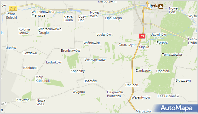 mapa Leopoldów gmina Lipsko, Leopoldów gmina Lipsko na mapie Targeo