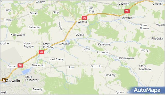 mapa Łętów, Łętów na mapie Targeo