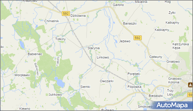 mapa Linkowo gmina Kętrzyn, Linkowo gmina Kętrzyn na mapie Targeo