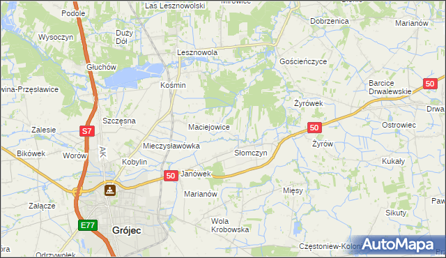 mapa Lisówek gmina Grójec, Lisówek gmina Grójec na mapie Targeo