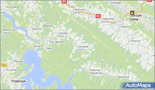 mapa Łobozew Górny, Łobozew Górny na mapie Targeo