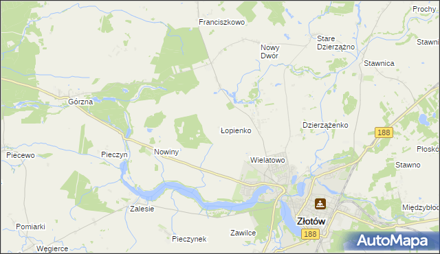 mapa Łopienko, Łopienko na mapie Targeo