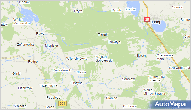 mapa Majdan Sobolewski, Majdan Sobolewski na mapie Targeo