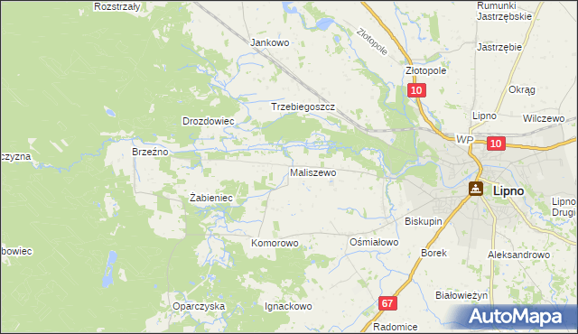 mapa Maliszewo, Maliszewo na mapie Targeo