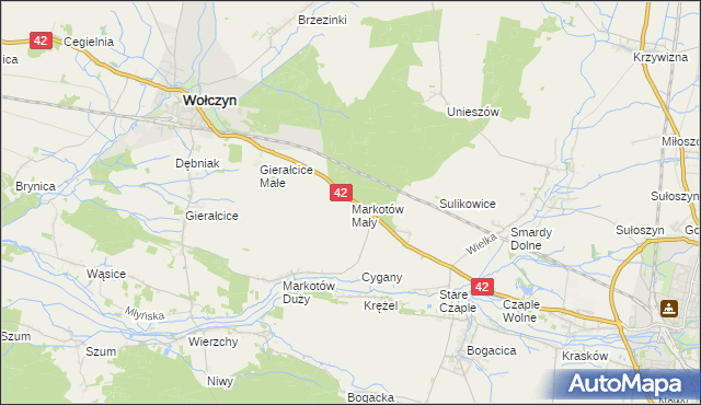 mapa Markotów Mały, Markotów Mały na mapie Targeo