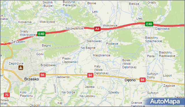 mapa Maszkienice, Maszkienice na mapie Targeo