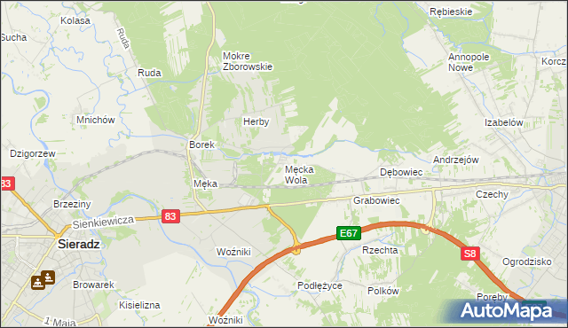 mapa Męcka Wola, Męcka Wola na mapie Targeo