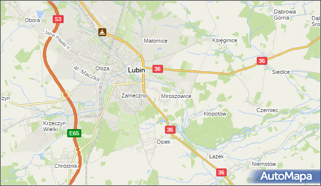 mapa Miroszowice, Miroszowice na mapie Targeo