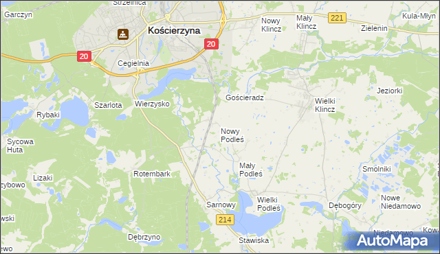 mapa Nowy Podleś, Nowy Podleś na mapie Targeo