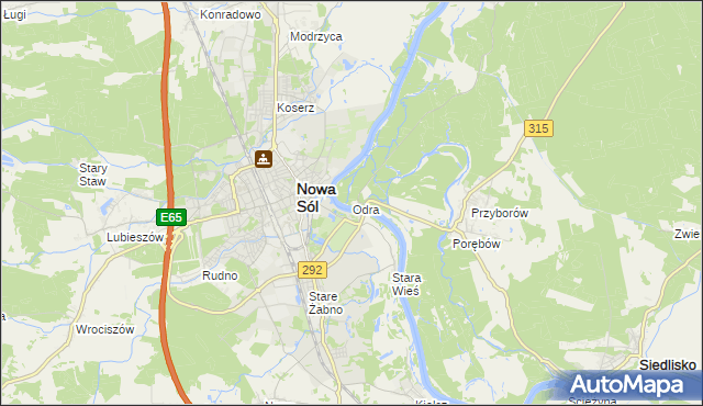mapa Odra gmina Nowa Sól, Odra gmina Nowa Sól na mapie Targeo
