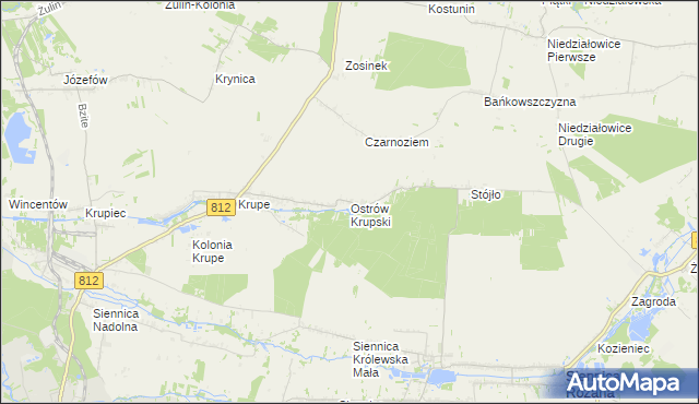 mapa Ostrów Krupski, Ostrów Krupski na mapie Targeo