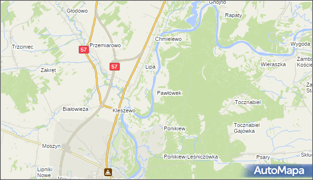 mapa Pawłówek gmina Pułtusk, Pawłówek gmina Pułtusk na mapie Targeo