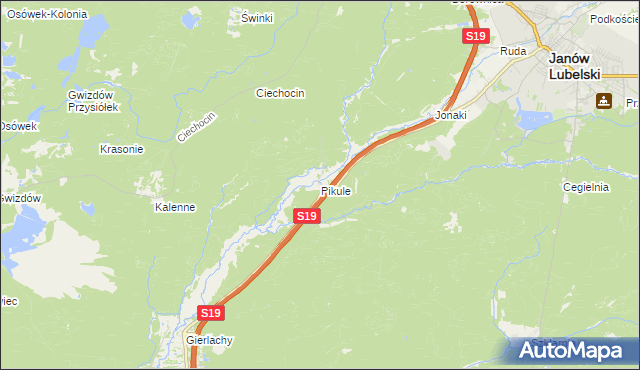 mapa Pikule, Pikule na mapie Targeo