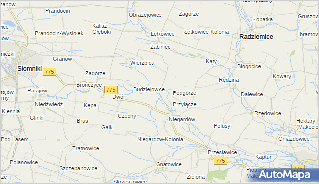 mapa Piotrkowice Wielkie, Piotrkowice Wielkie na mapie Targeo