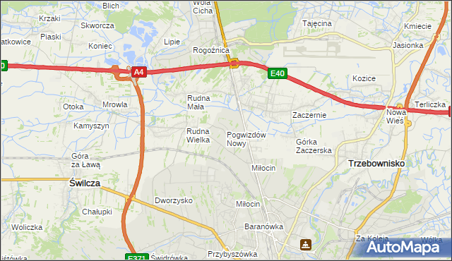 mapa Pogwizdów Nowy, Pogwizdów Nowy na mapie Targeo