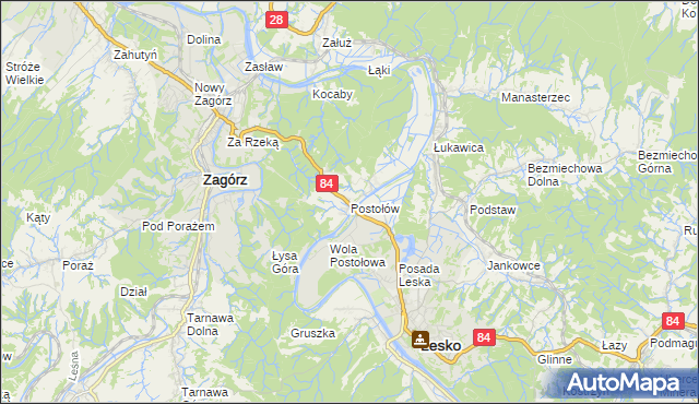 mapa Postołów, Postołów na mapie Targeo