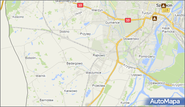 mapa Rajkowo, Rajkowo na mapie Targeo