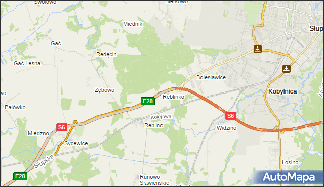 mapa Reblinko, Reblinko na mapie Targeo