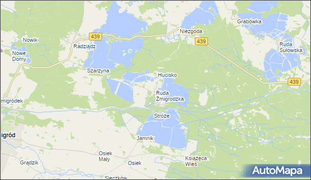 mapa Ruda Żmigrodzka, Ruda Żmigrodzka na mapie Targeo