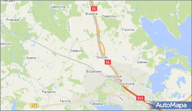 mapa Skotniki gmina Szczecinek, Skotniki gmina Szczecinek na mapie Targeo