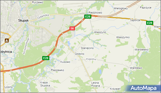 mapa Stanięcino, Stanięcino na mapie Targeo