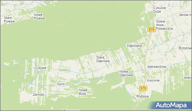 mapa Stara Dąbrowa gmina Leoncin, Stara Dąbrowa gmina Leoncin na mapie Targeo