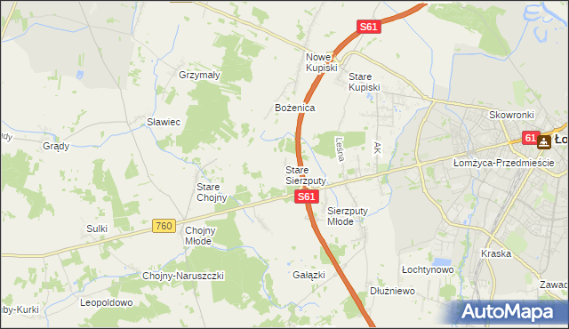 mapa Stare Sierzputy, Stare Sierzputy na mapie Targeo