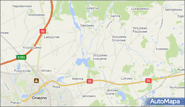 mapa Strzyżewo Kościelne, Strzyżewo Kościelne na mapie Targeo